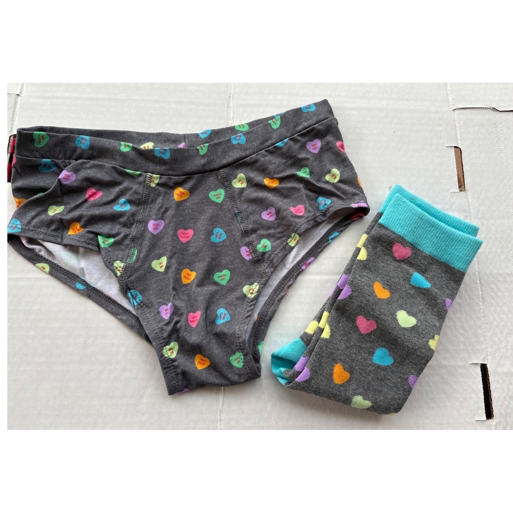 Tipsy Elves Womens Candy Hearts Underwear Socks Gift Set Tin TE-V791M Medium